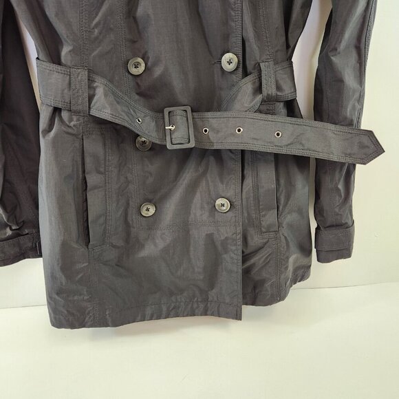 North Face Hyvent Black double Breasted Trench Coat Womens M - Picture 2 of 12